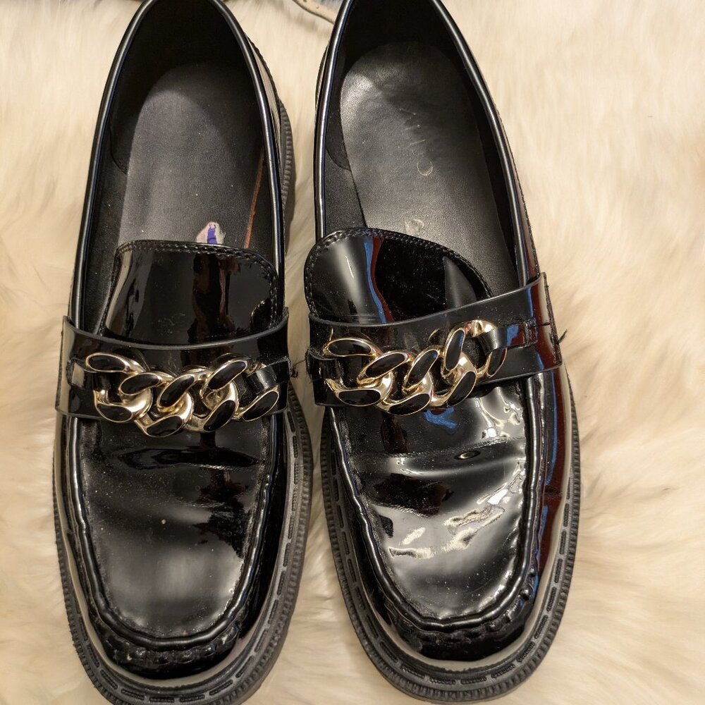 Aldo Gold Buckle Lugged Loafer